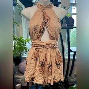 Floral Flowy Romper with Cutouts